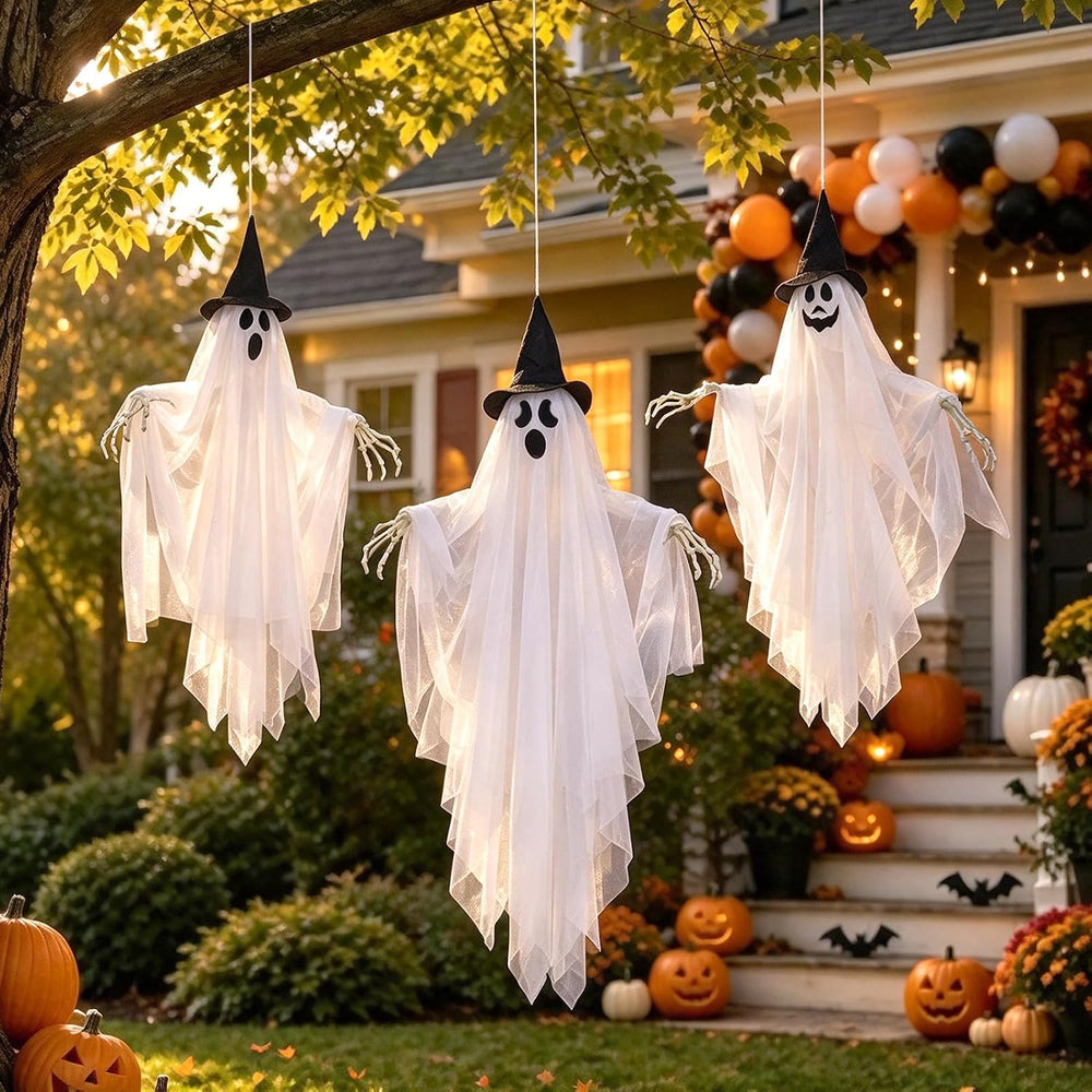 Swinging Hanging Ghosts, Halloween Decorations, Ghosts for Trees Outdoor