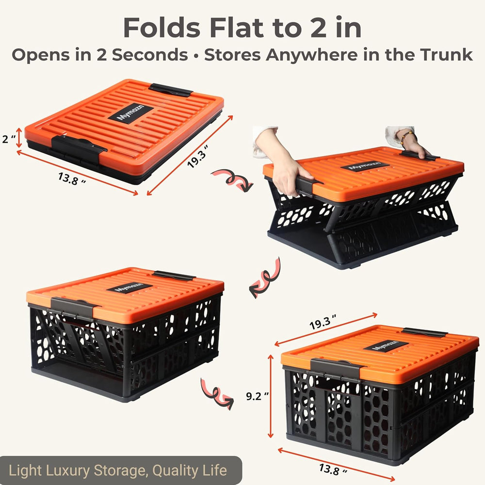 Mymazn Trunk Organizer Plastic for Car, Orange