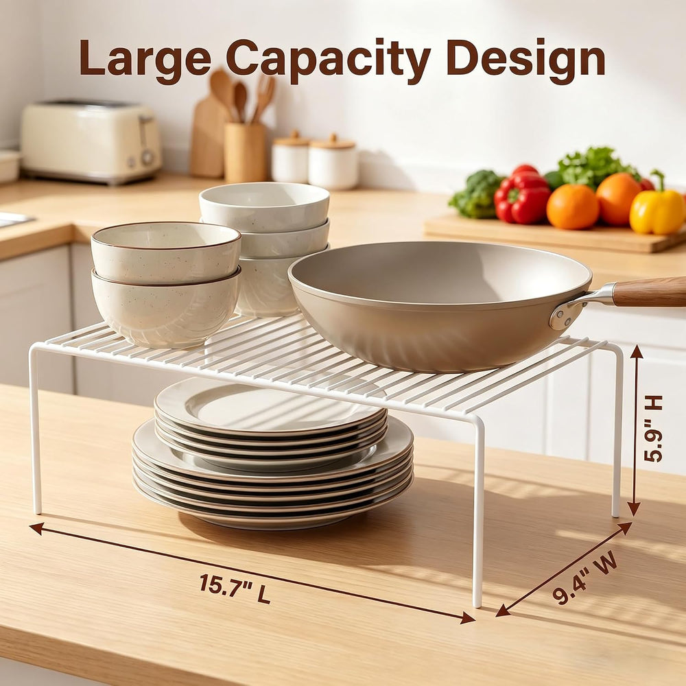 Set of 6 Large (15.7 x 9.4 Inch) Kitchen Cabinet Organizer Shelf, Wire Freeze...