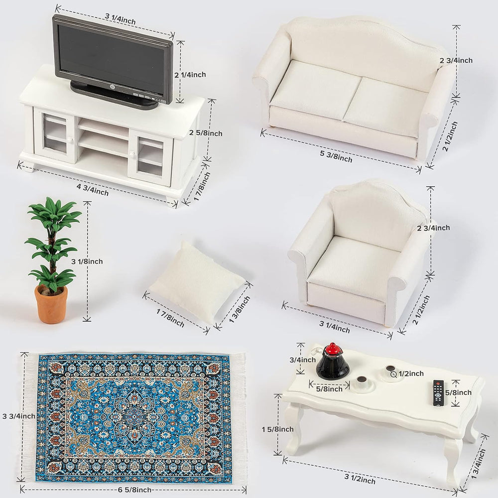 Miniature Wooden Dollhouse Furniture Set, 1 12 Scale