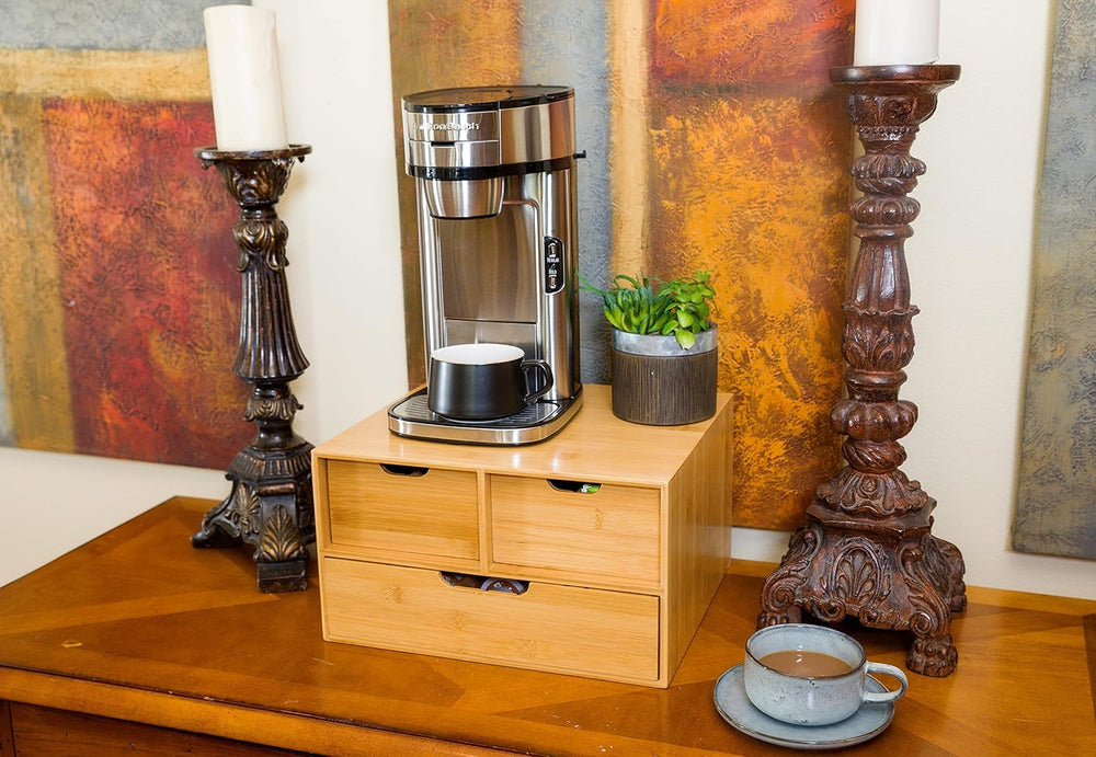 BAMBOO LAND- Extra Large Bamboo K Cup Holder for Counter, 2-Tier K-Cup Organi...