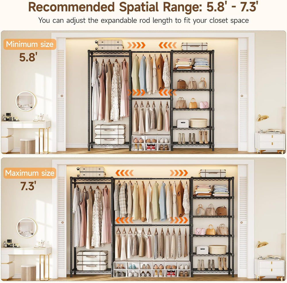 E3 Expandable Freestanding Closet Organizer System, Portable Closet