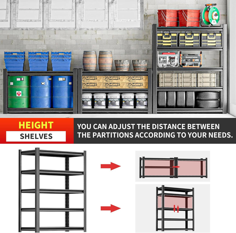 Garage Shelving Storage Rack, 40"W x 16"D x 78"H, Heavy Duty 5...