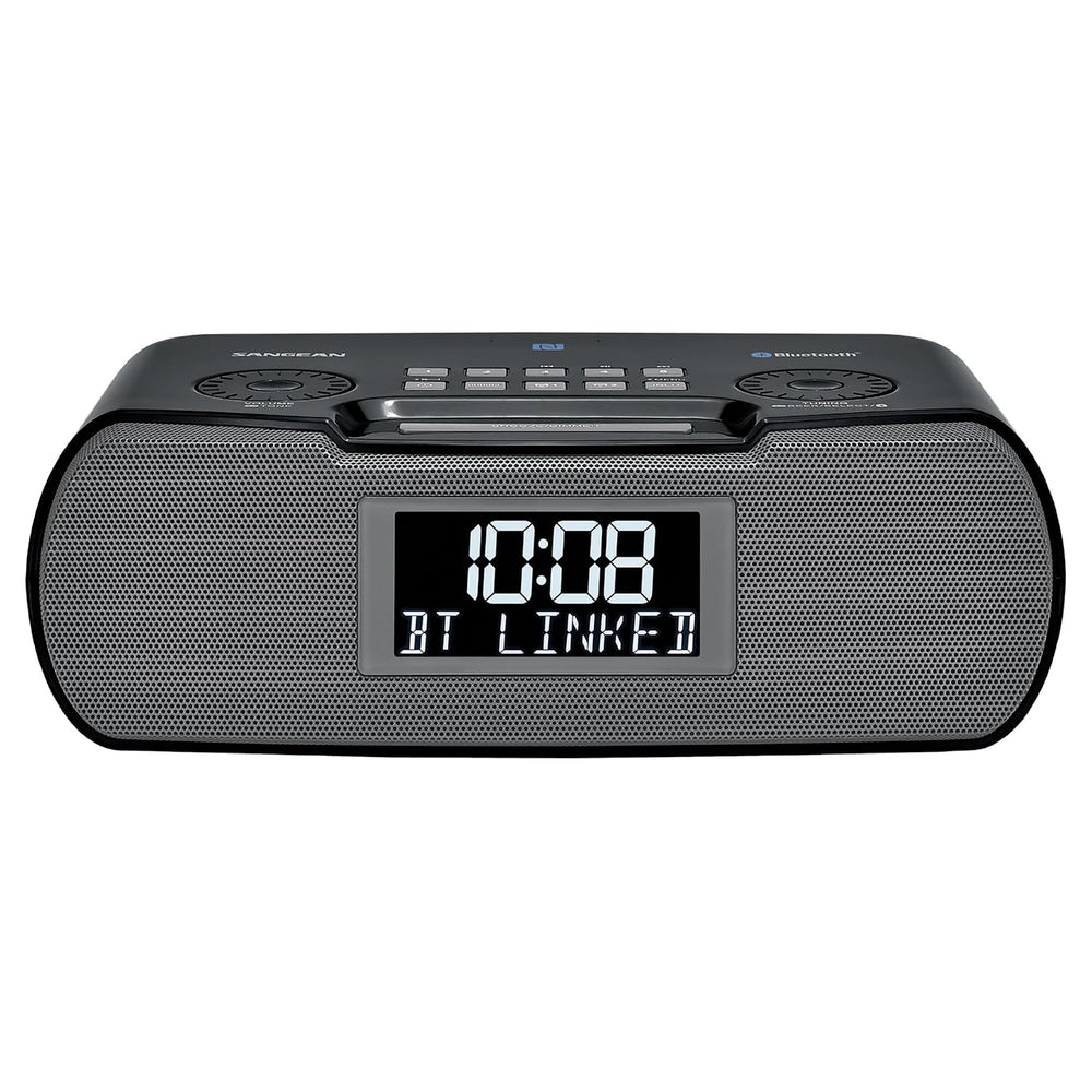 Sangean RCR-20 AM/FM Bluetooth Clock Radio, USB Charging, Backup, Black