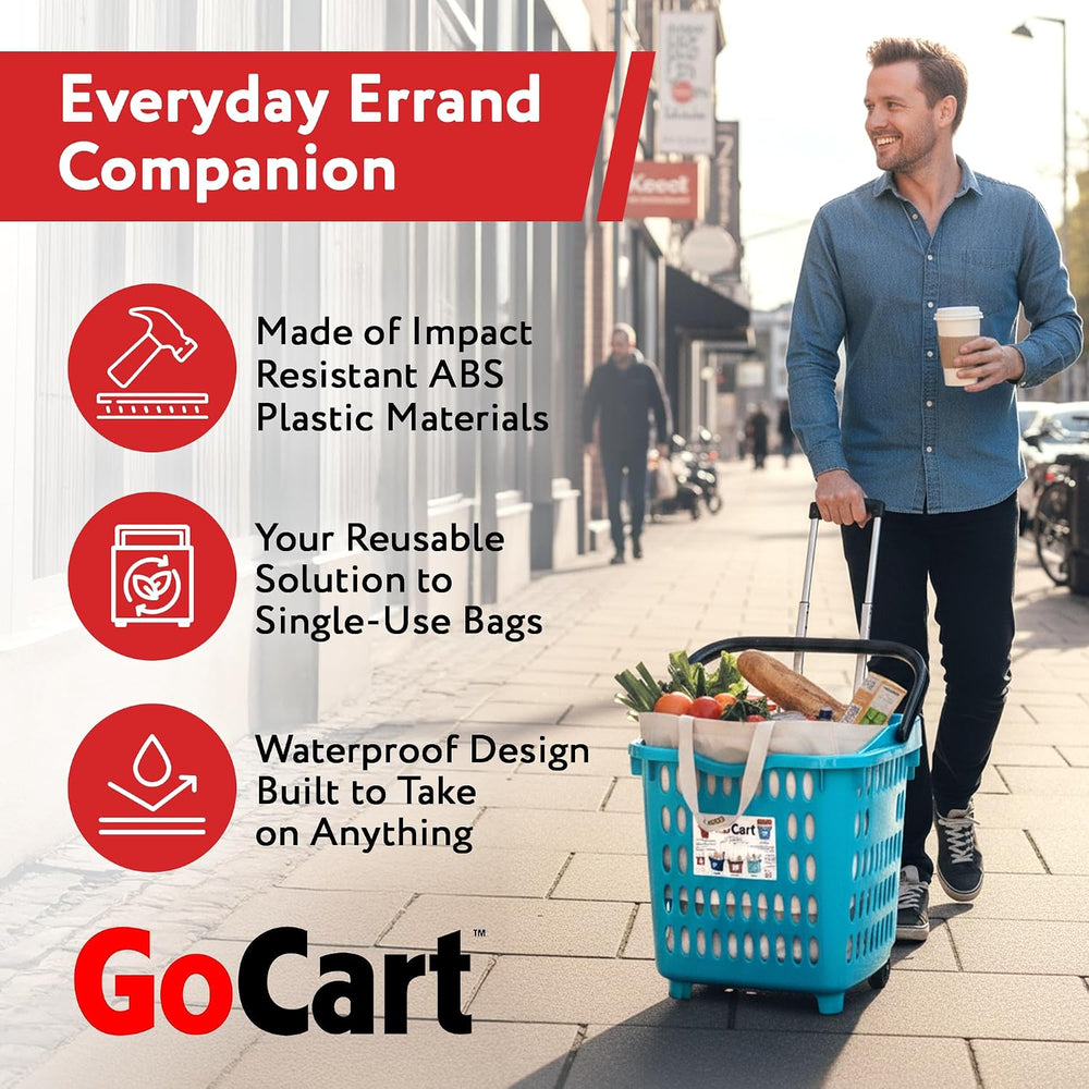 dbest products Bigger GoCart Grocery Cart Rolling Shopping Laundry Basket on ...