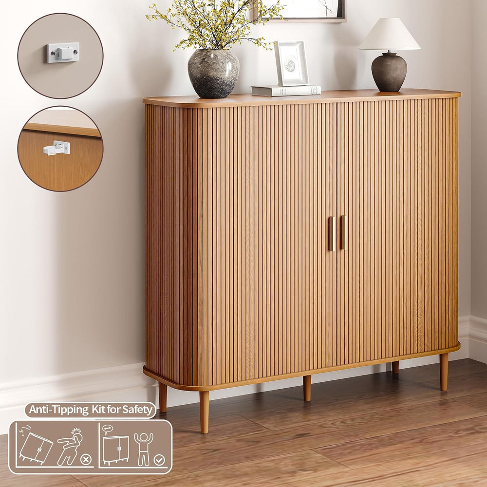 DHH Shoe Storage Cabinet with Sliding Door, 6-Tier Shoe Cabinet with Adjustab...