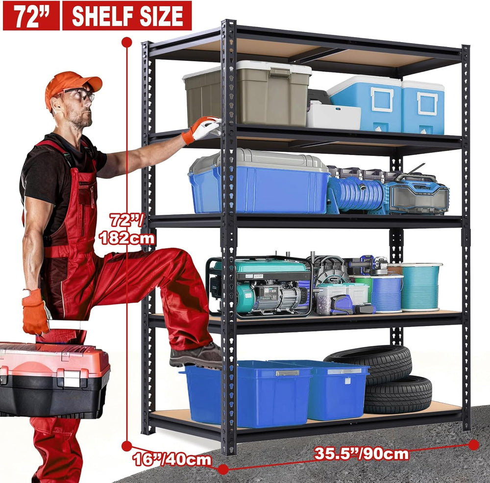 2 Pack Storage Shelves Heavy Duty, Garage Shelving Units, 2400LBS