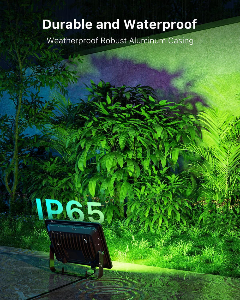 2 Pack Smart RGBW Flood Lights by App Control for Halloween Decor