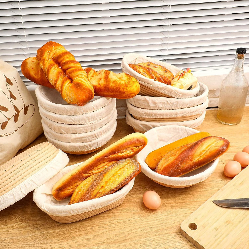 19 Pcs Banneton Bread Proofing Basket Set 12 Pcs 9 Inch Bread Proofing Basket...