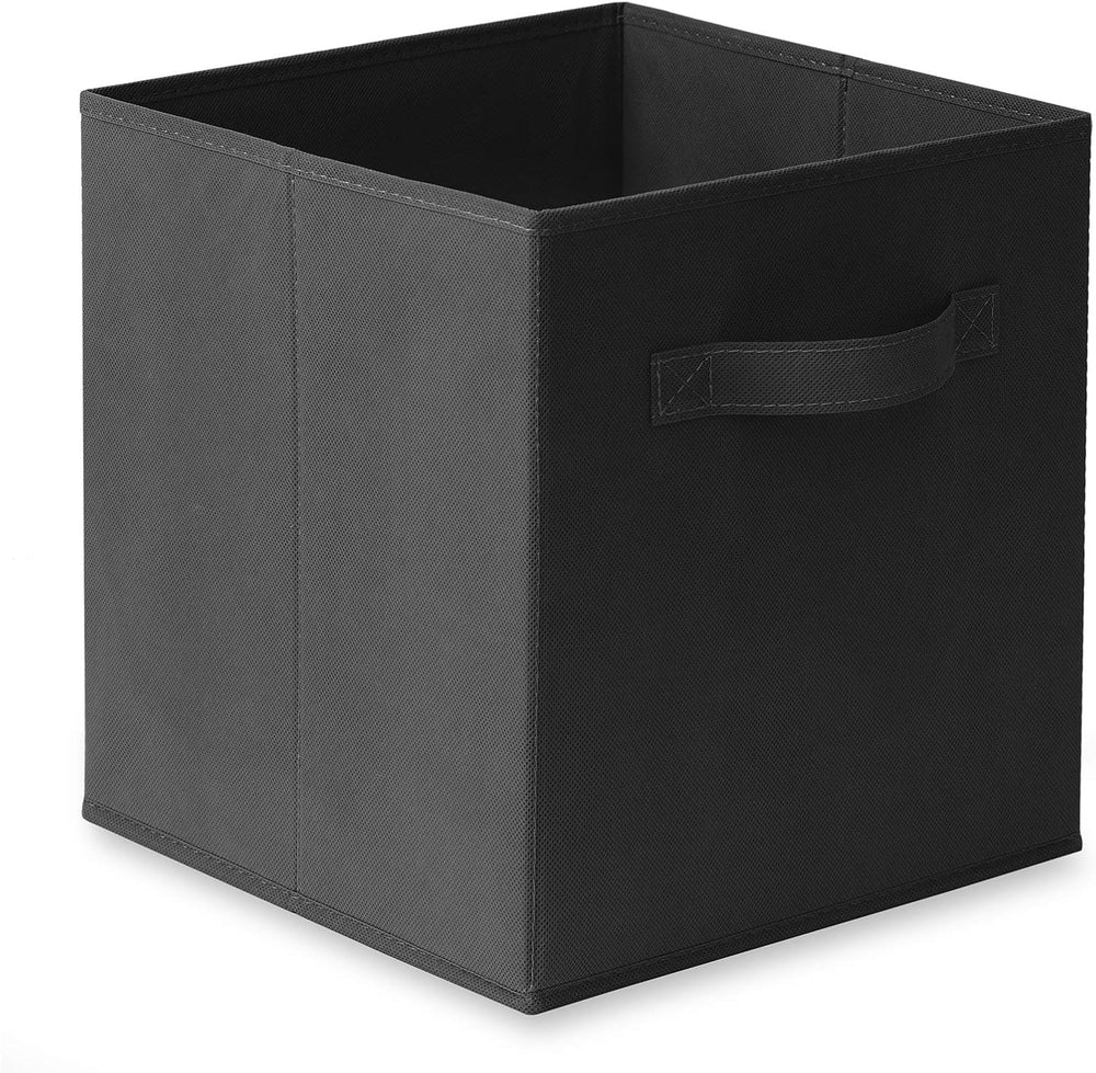 Casafield Set of 12 Collapsible Fabric Cube Storage Bins, Black - 11" Fo...