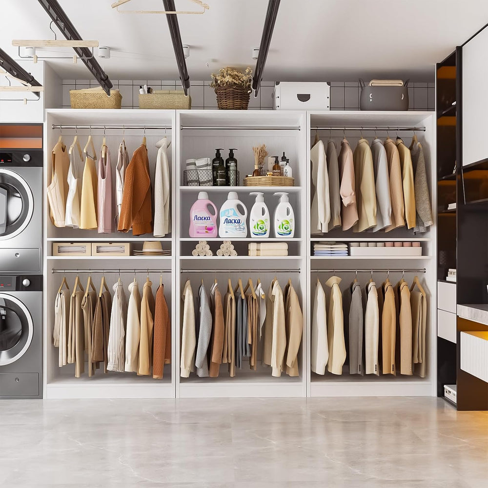 Unikito 9FT Modular Closet System with 6 Hanging Rods, 2500LBs Heavy Duty Wal...