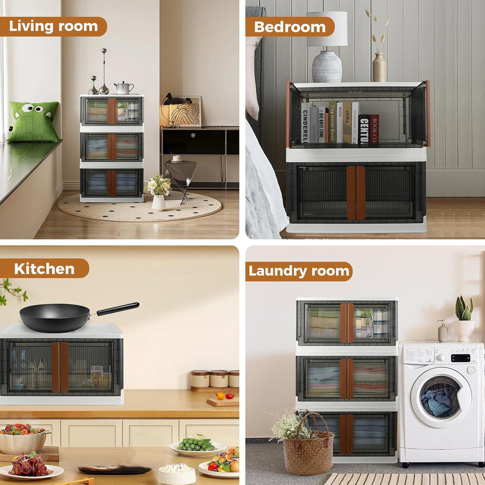 Storage Boxes, Extra Large Cabinet with Lids, 19 Gallon(72L) Capacity (Each O...