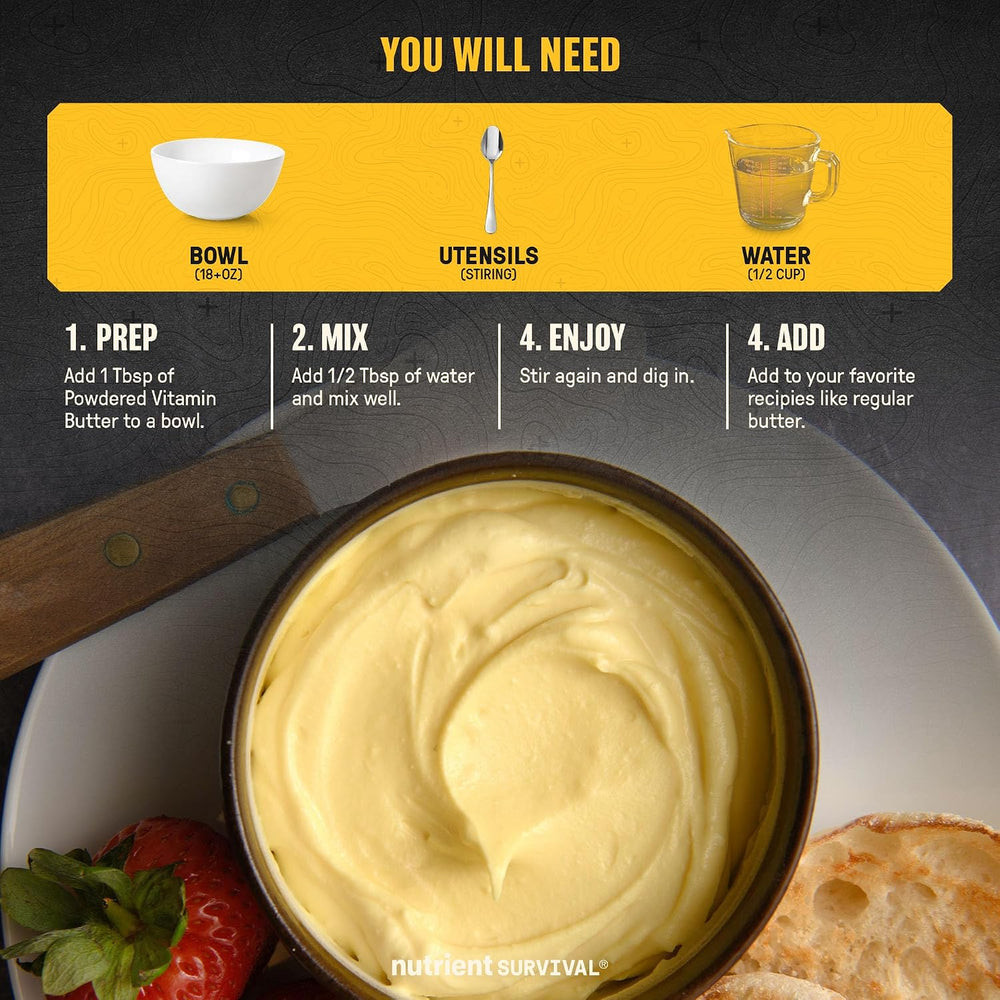 Butter Powder, Freeze Dried Prepper Supplies & Emergency Food Supply, #10...
