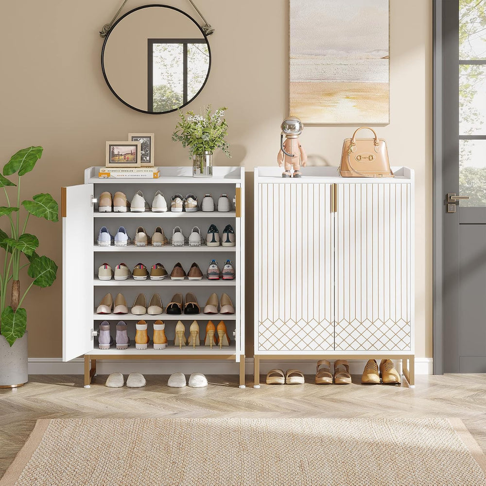 Tribesigns Shoe Cabinet with Doors, 5 Tiers Shoe Storage Cabinet for Entryway...