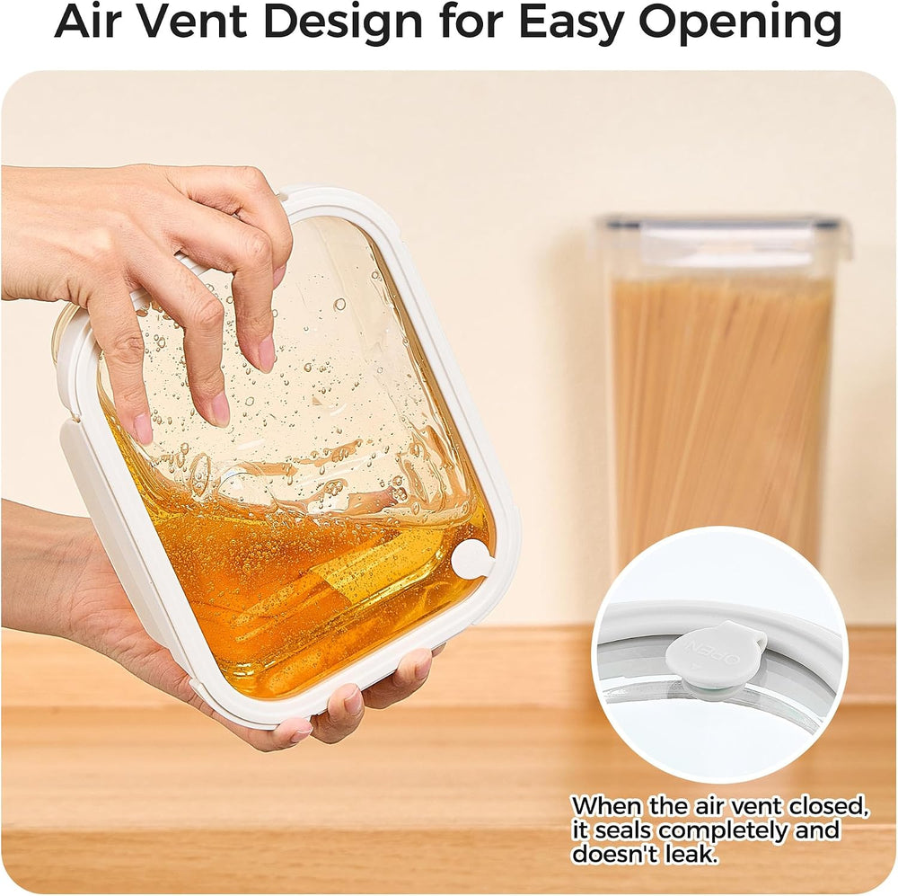 Vtopmart 5 Pack Glass Food Storage Containers with Glass Lids & Air Vent