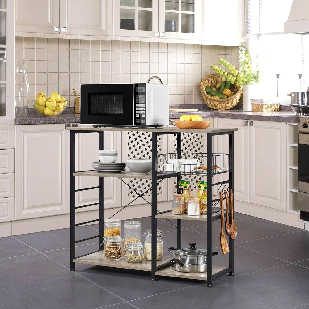 Yaheetech 4-Tier Bakers Rack,Microwave Stand for Coffee Bar,Grey
