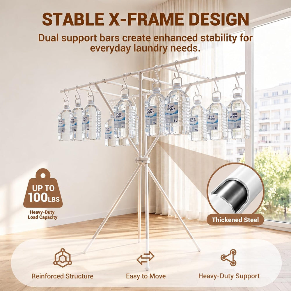 Space-Saving Clothes Drying Rack, 48-Inch Steel