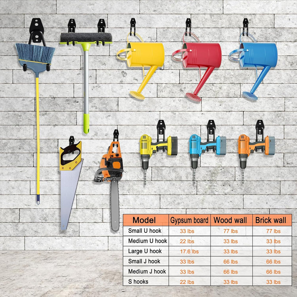 HUPBIPY 26 Pack Garage Hooks Heavy Duty Utility Steel with Anti-Slip Coating ...