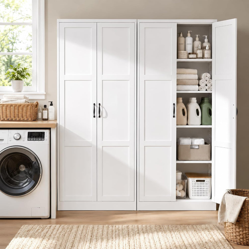 71” Metal Kitchen Pantry Storage Cabinet with Adjustable Shelves