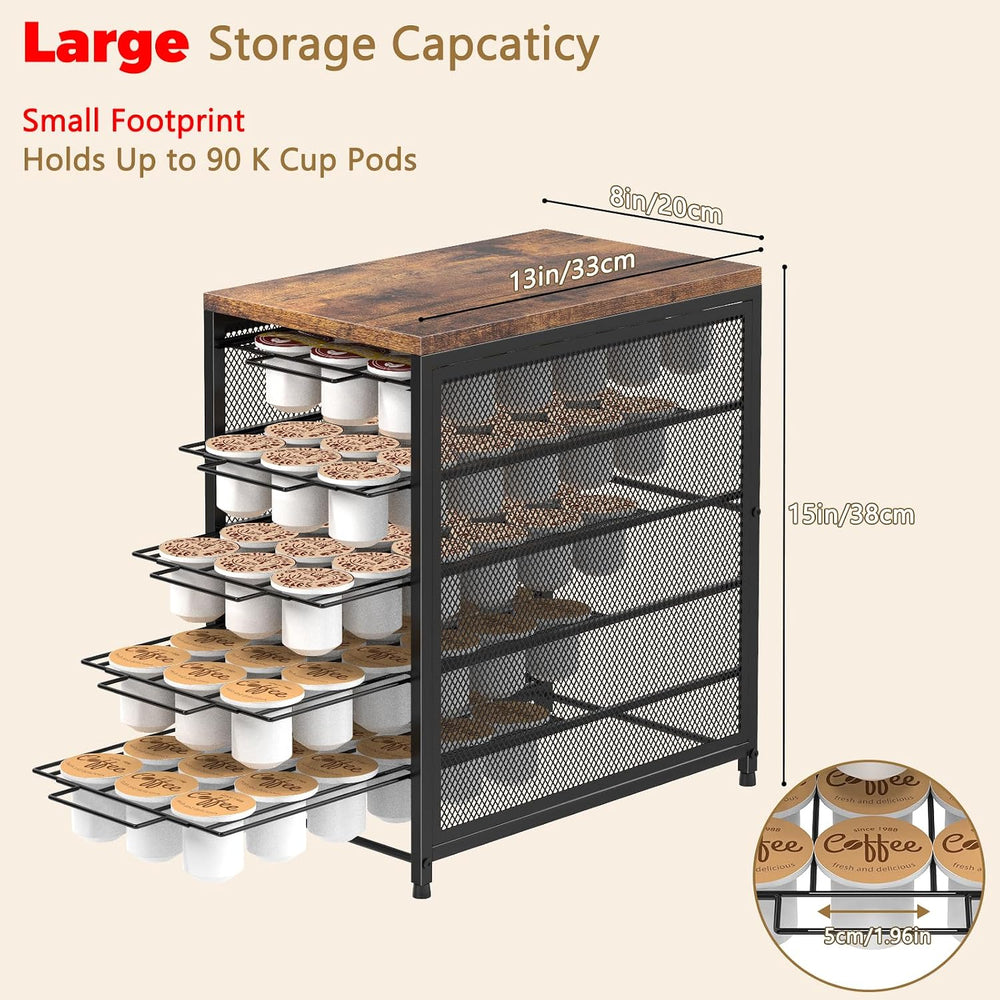Coffee Pod Holder for Counter, 5 Tier Coffee Pod Drawer for K Cpus