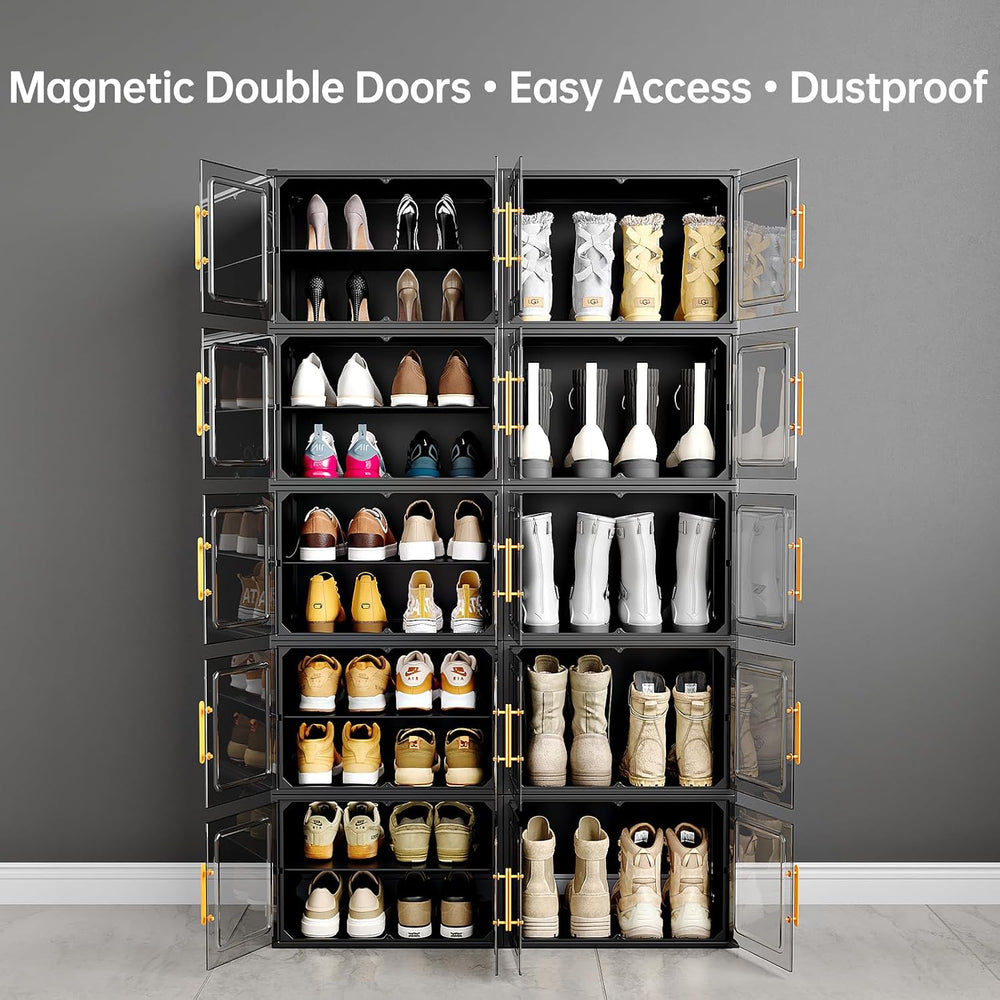 MAGINELS Shoe Rack,Expandable Shoe Cabinet Easy to Assemble. Shoe Storage wit...