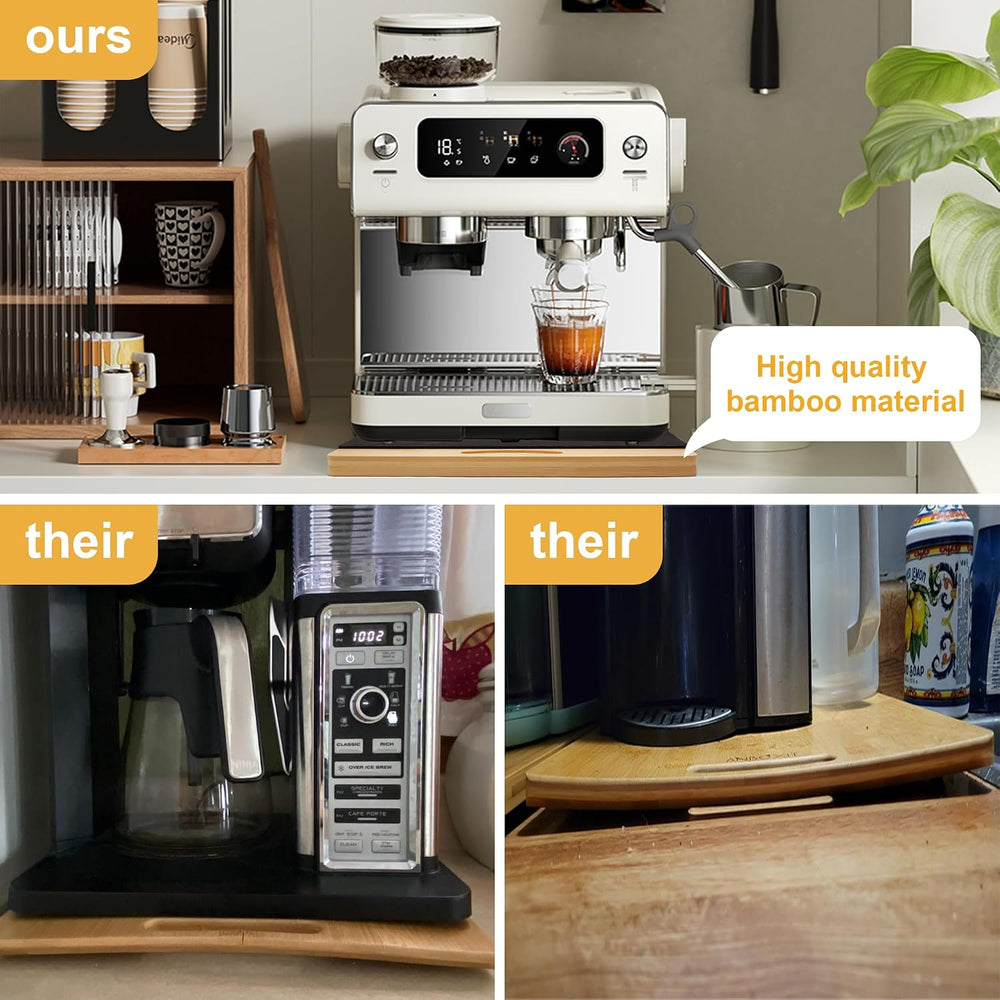 MinBoo Bamboo Appliance Slider,Sliding Tray for Coffee Maker, Kitchen Counter...