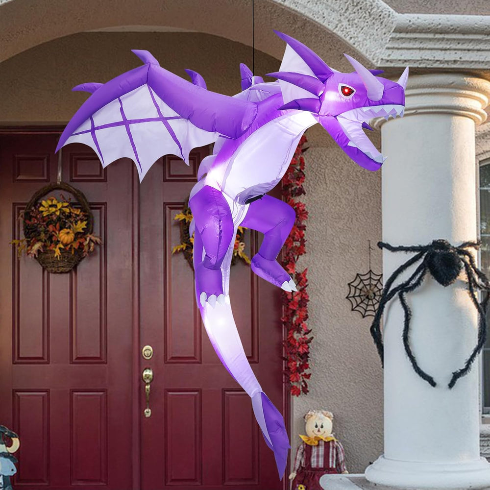 ATDAWN Inflatable Halloween Decorations Inflatables Dragon, Lighted Blow Up F...