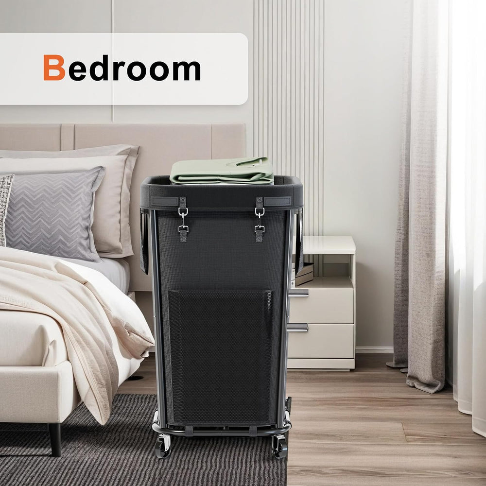 Laundry Basket with Wheels Rolling Laundry Basket, Removable Laundry Bag Desi...