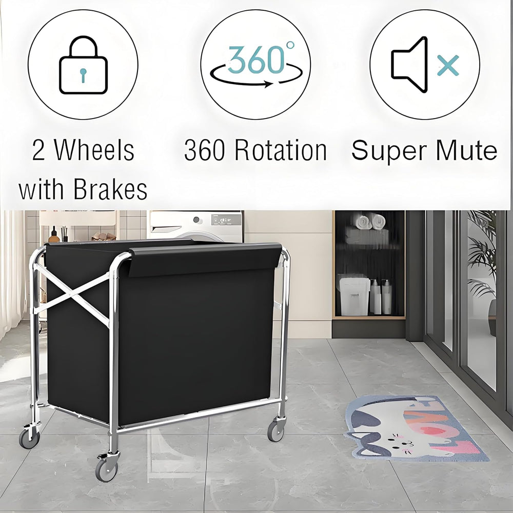 Commercial Laundry Cart Foldable Laundry Carts with Wheels (400L), 12 Bushel ...