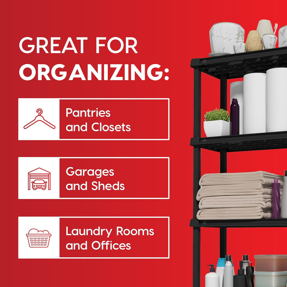 IRIS USA Plastic Storage Shelves |Made in USA| 64"H x 24"W x 12&quo...
