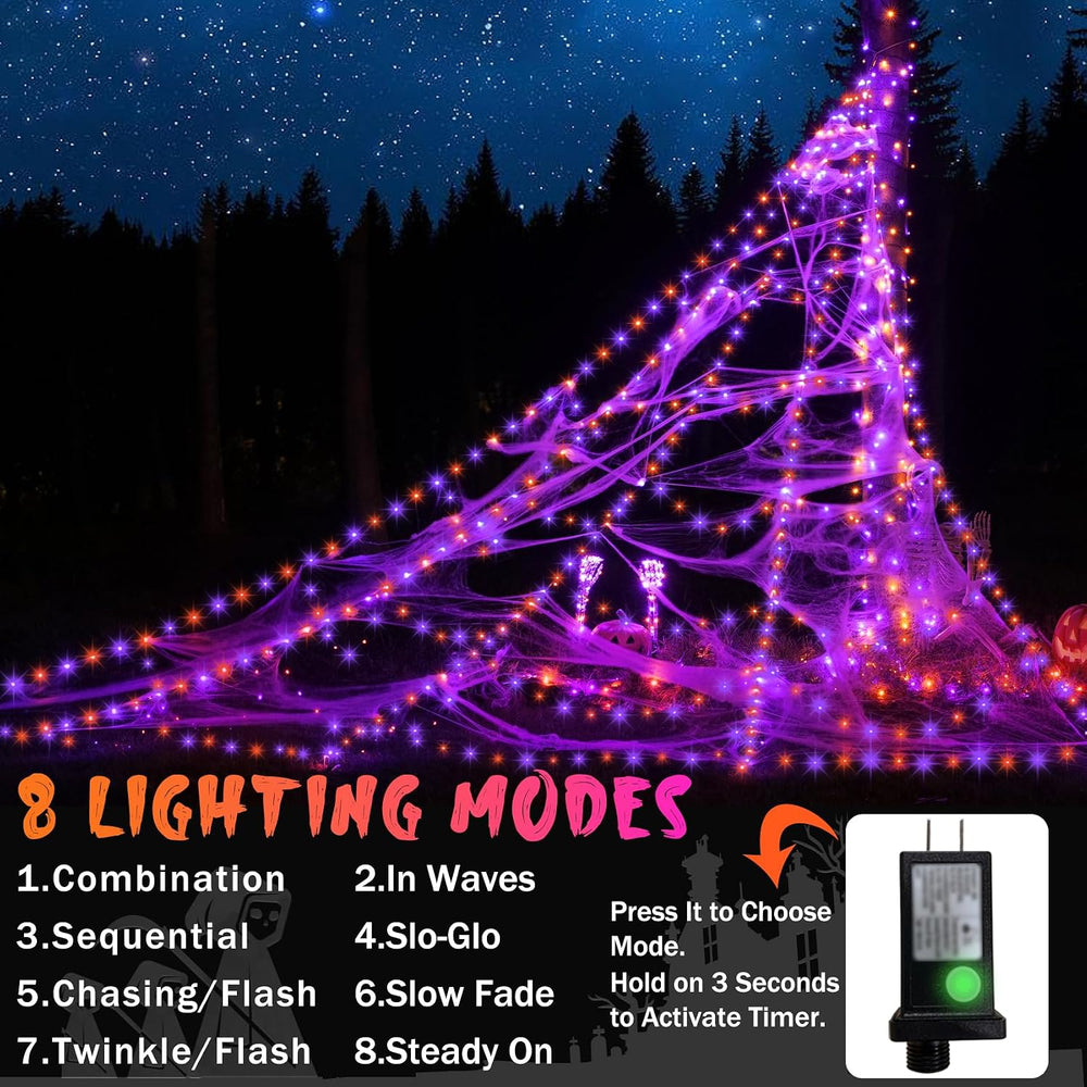 Halloween Spider Web Lights Decoration 455 LED Spider Webs Halloween Decorati...