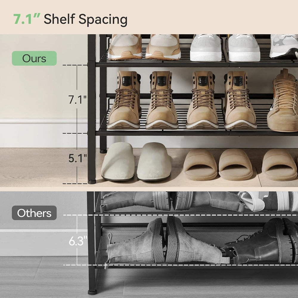 Nunsino Shoe Rack for Closet,5 Tier Shoe Organizer for Entryway,Shoe Shelf wi...
