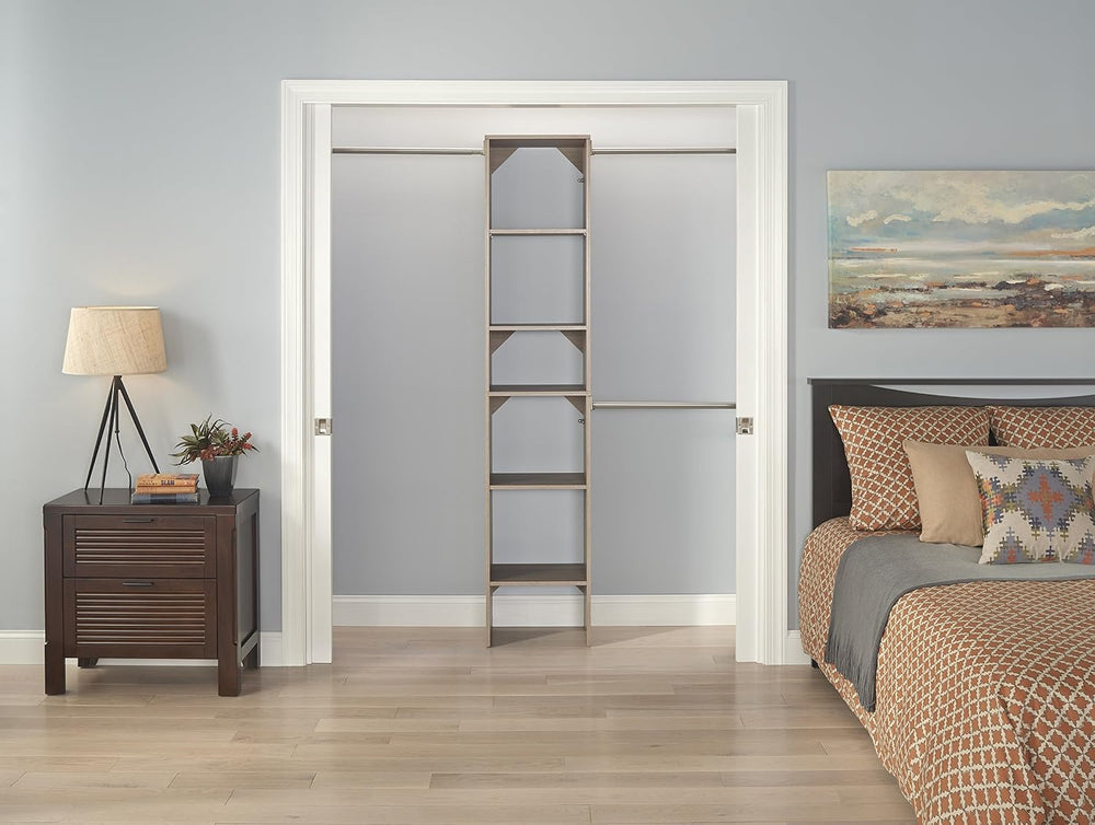 ClosetMaid SuiteSymphony Wood Closet Organizer Starter Kit with Tower and 3 H...