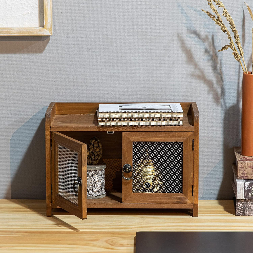 COLLECTIVE HOME - Storage Cabinet, Mini Countertop Cabinet, Wood Organizer fo...