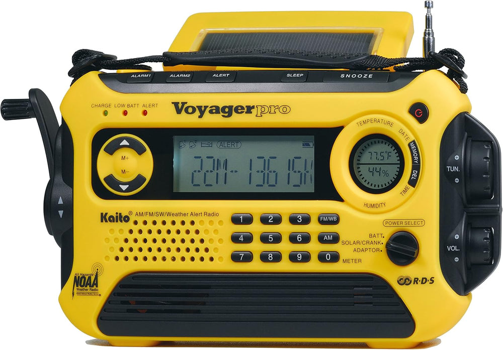 Kaito Voyager Pro KA600 Digital Solar Dynamo Crank Wind Up AM/FM/LW/SW & ...