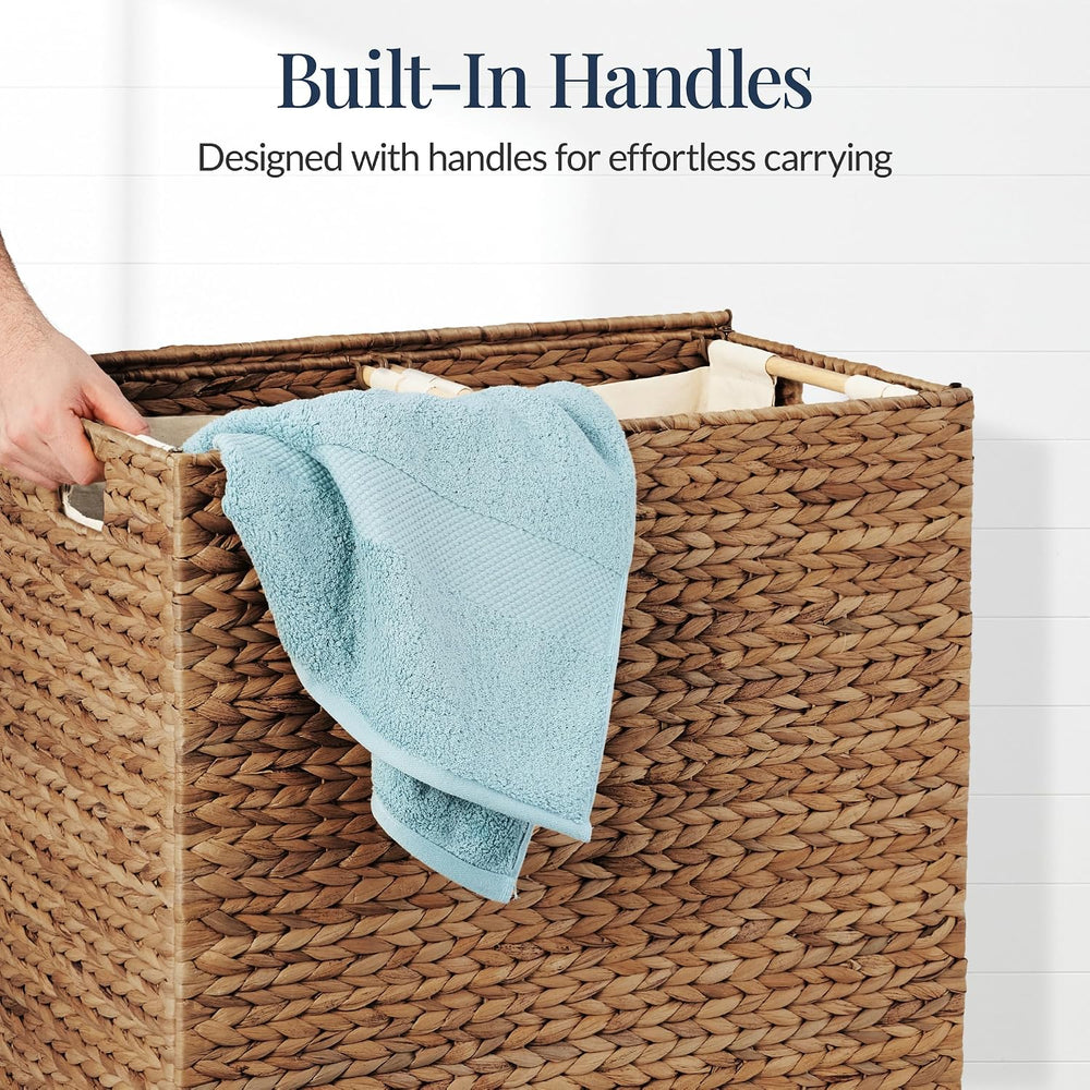 Best Choice Products X-Large Laundry Hamper with Lid, Natural Handwoven Hyaci...