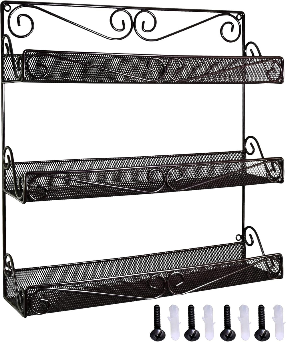 AMT 3 Tier Nail Rack, Pack Metal Wall Mount Organizer, Essential Oils Organiz...