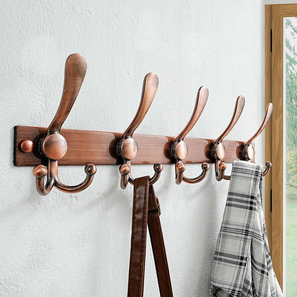 Dseap Coat Rack Wall Mount, Heavy Duty 12-Gauge Base vs Flimsy 1mm, Double-Th...