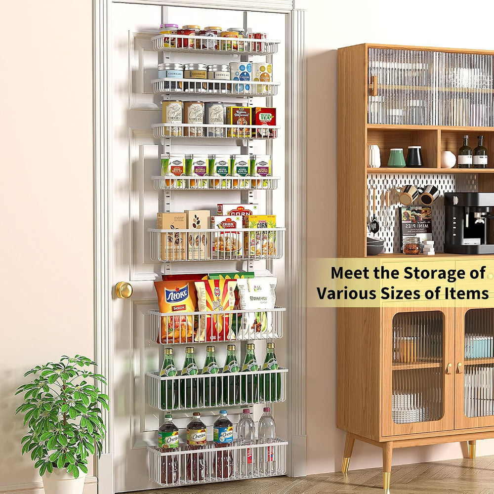 Moforoco White Over The Door Pantry Organizer, Pantry Organization and Storag...