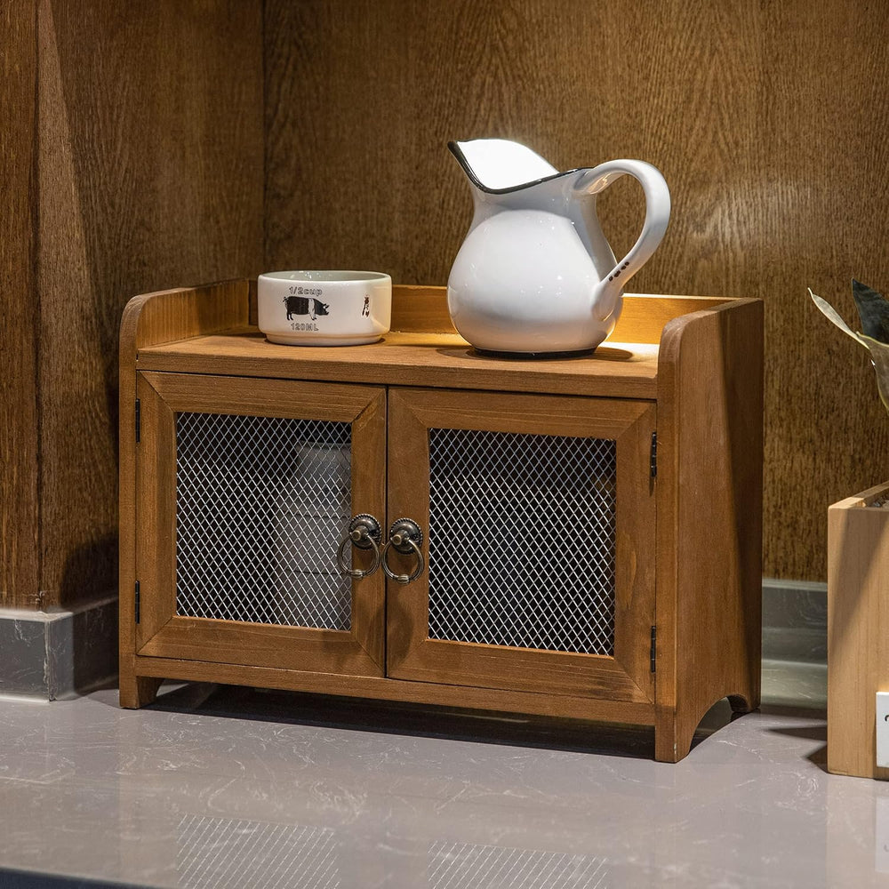 COLLECTIVE HOME - Storage Cabinet, Mini Countertop Cabinet, Wood Organizer fo...
