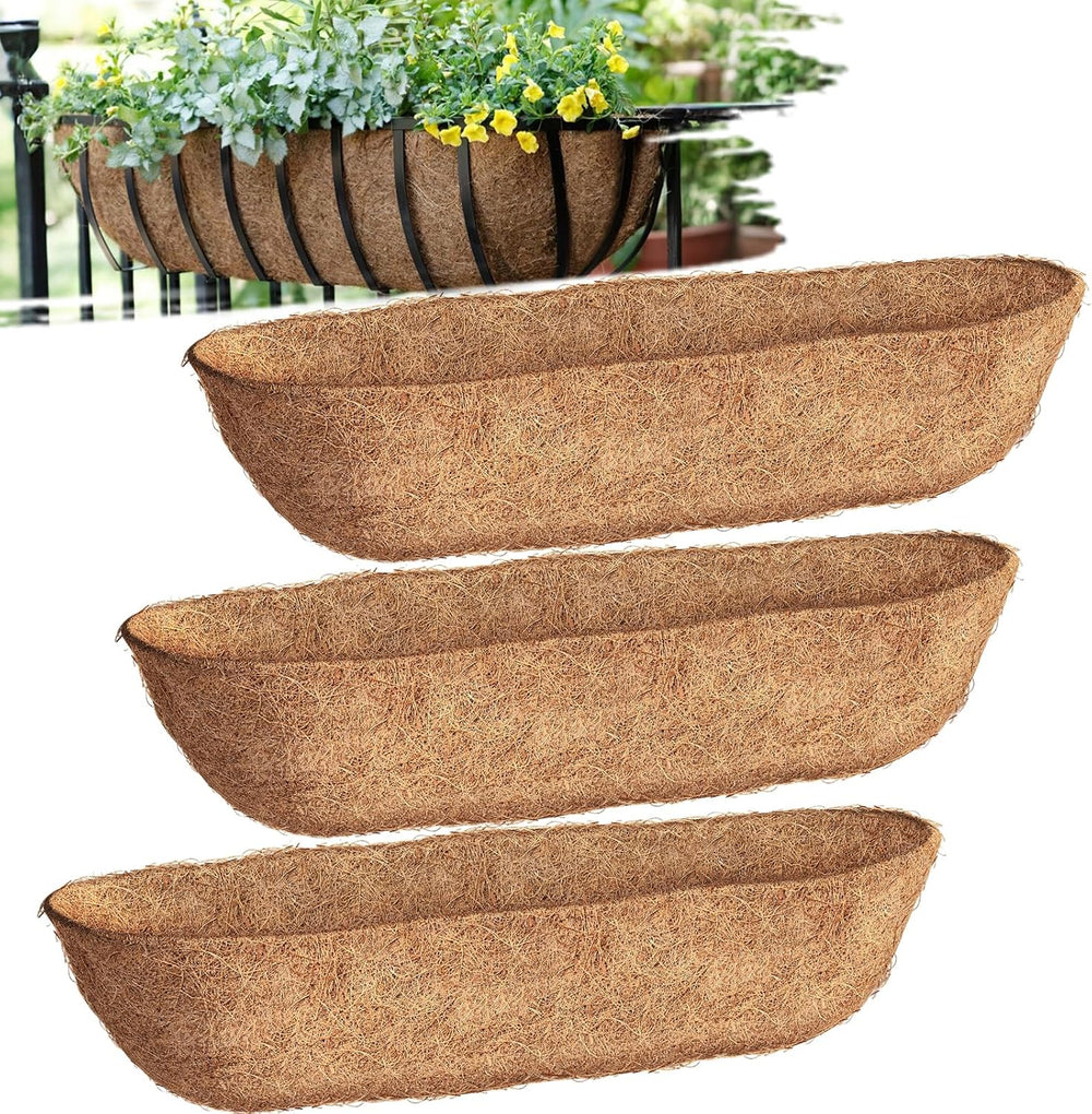 36 inch Coco Liners Trough 3 Pack for Window Boxes Planters, Coconut Husk for...