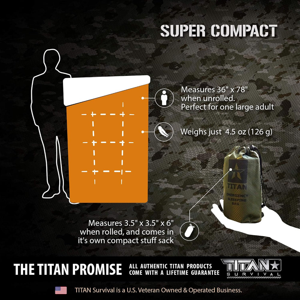 Titan Emergency Sleeping Bag Mylar - 36x78 90% Heat Retention