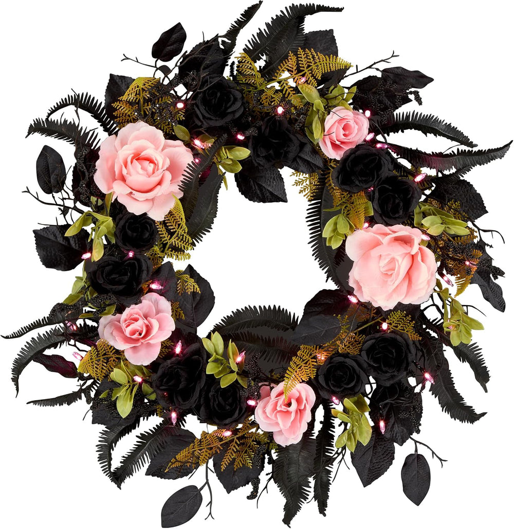 National Tree Company, 24inch Artificial Cute and Creep Halloween Wreath, 40 ...