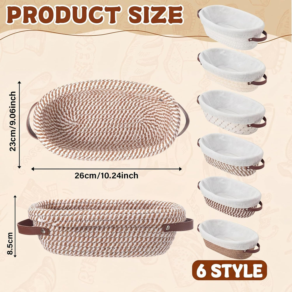 12 Set 10 inch Oval Banneton Sourdough Bread Proofing Baskets Bulk