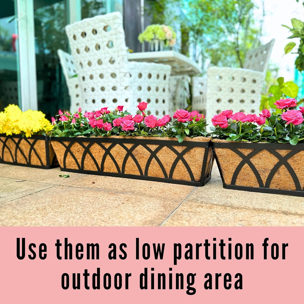 LaLaGreen Wall Planters (4 Pack, 36 Inch) Black Metal Rectangular Hanging Flo...
