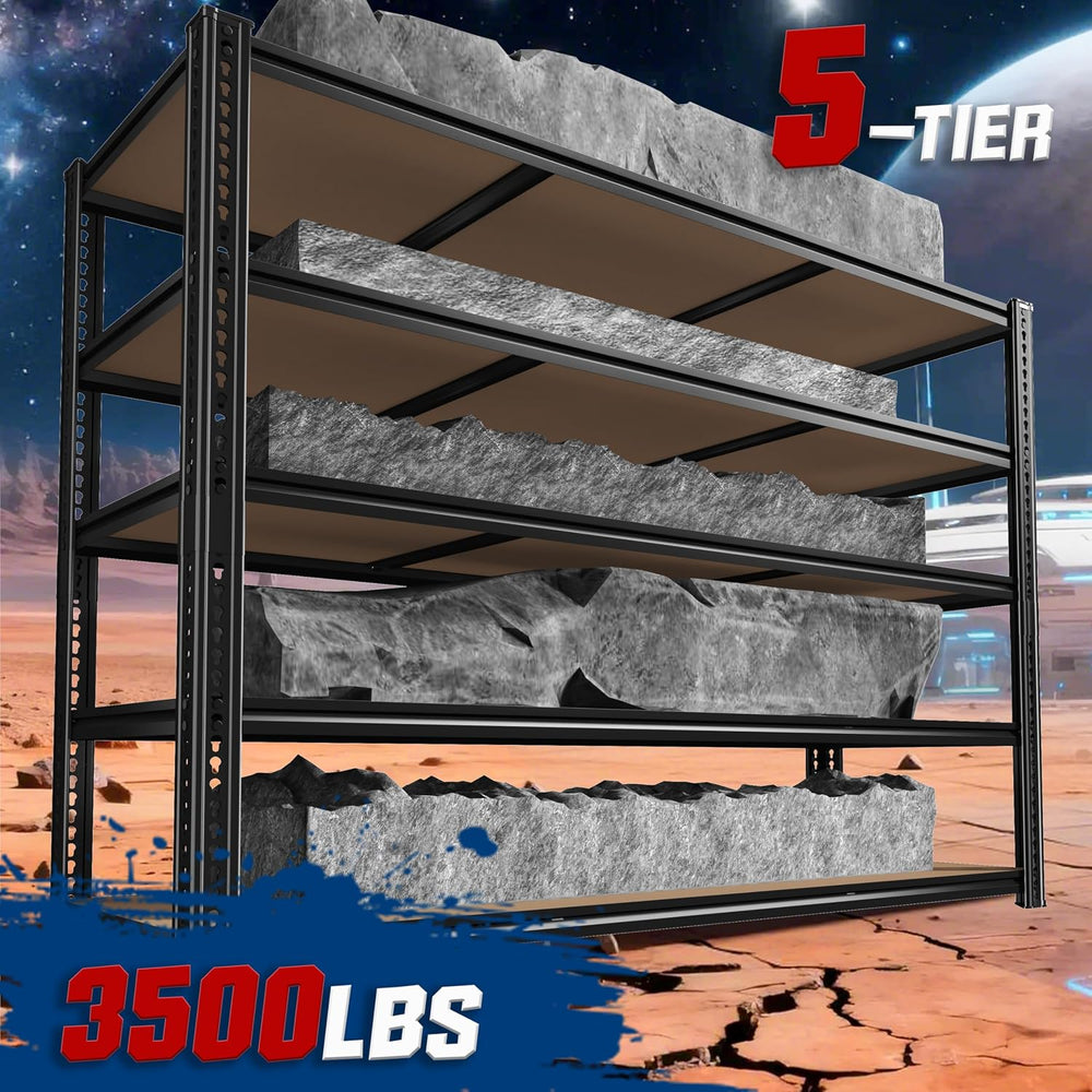 ROOMFAVE 3500LBS Garage Shelving 60" W Storage Shelves 5 Tier