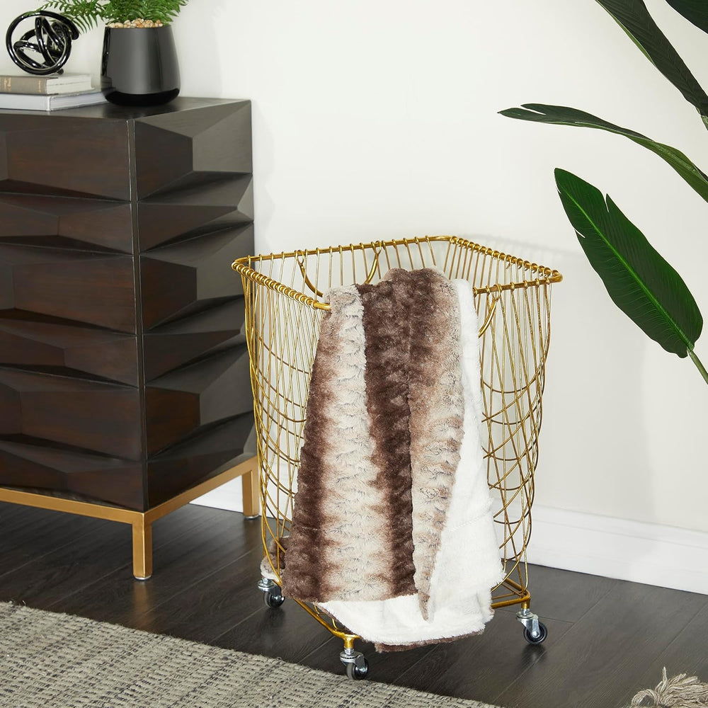 Deco 79 Metal Square Storage Cart with Wheels and Handles, 16" x 17"...