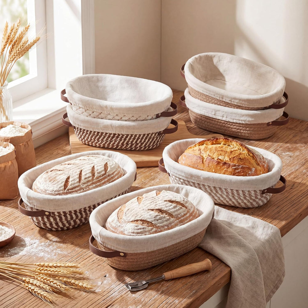 12 Set 10 inch Oval Banneton Sourdough Bread Proofing Baskets Bulk