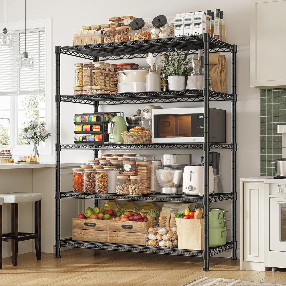 REIBII Metal Shelving, 1500LBS Heavy Duty&71" H Space Saving, for Ki...