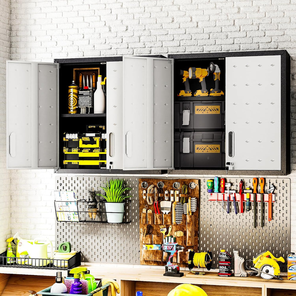 Garage Wall Cabinet,29.5" W Wall Mounted Garage Cabinets with Adjustable...